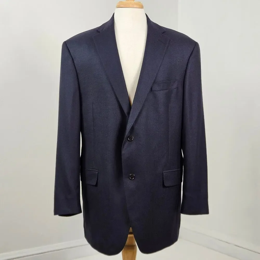 Hart Schaffner Marx Loro Piana Cashmere Blue Suit Jacket | Minor Flaw | Men's 46